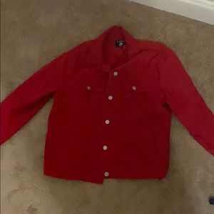 Red jean jacket